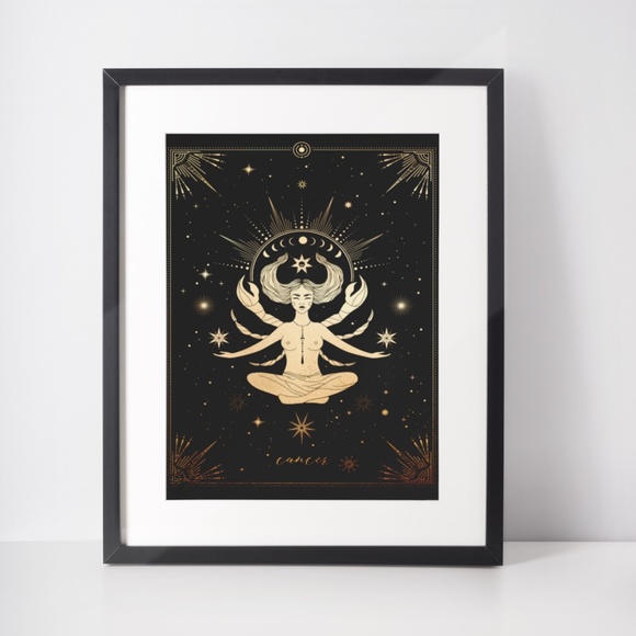 Cancer Wall Art Celestial Zodiac Horoscope Illustration Print Poster Unframed - Picture 7 of 17